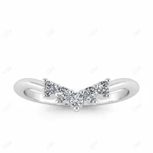 0.15CTW White Gold Belen Curved Diamond Wedding Band