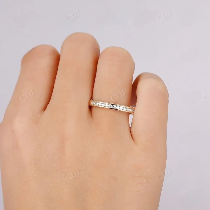 0.16CTW Round Cut Natural Diamond Channel Set Half Eternity Wedding Band