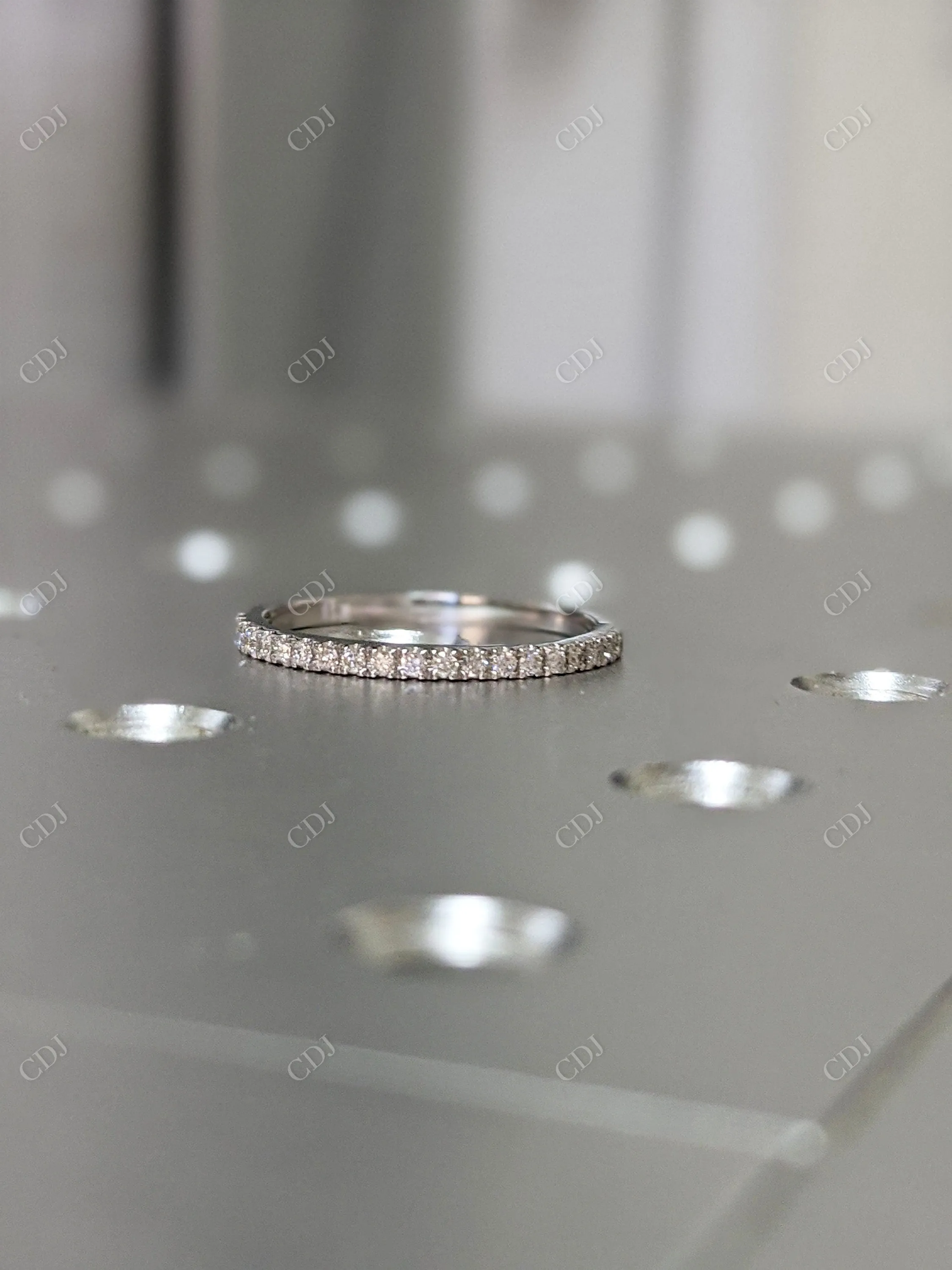 0.18CTW Round Pave Lab Grown Diamond Wedding Band