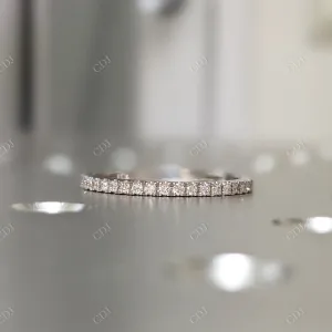 0.18CTW Round Pave Lab Grown Diamond Wedding Band