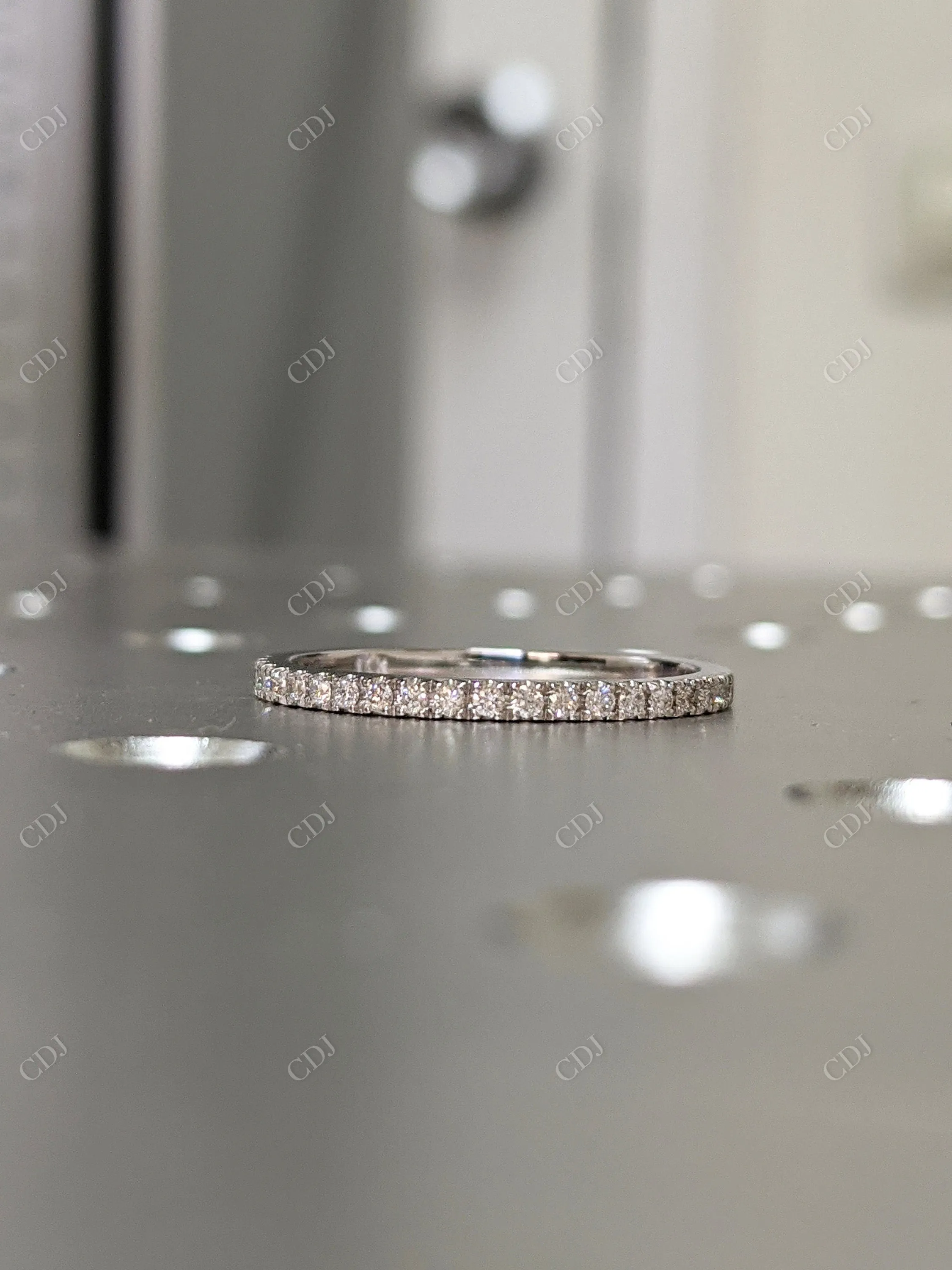 0.18CTW Round Pave Lab Grown Diamond Wedding Band