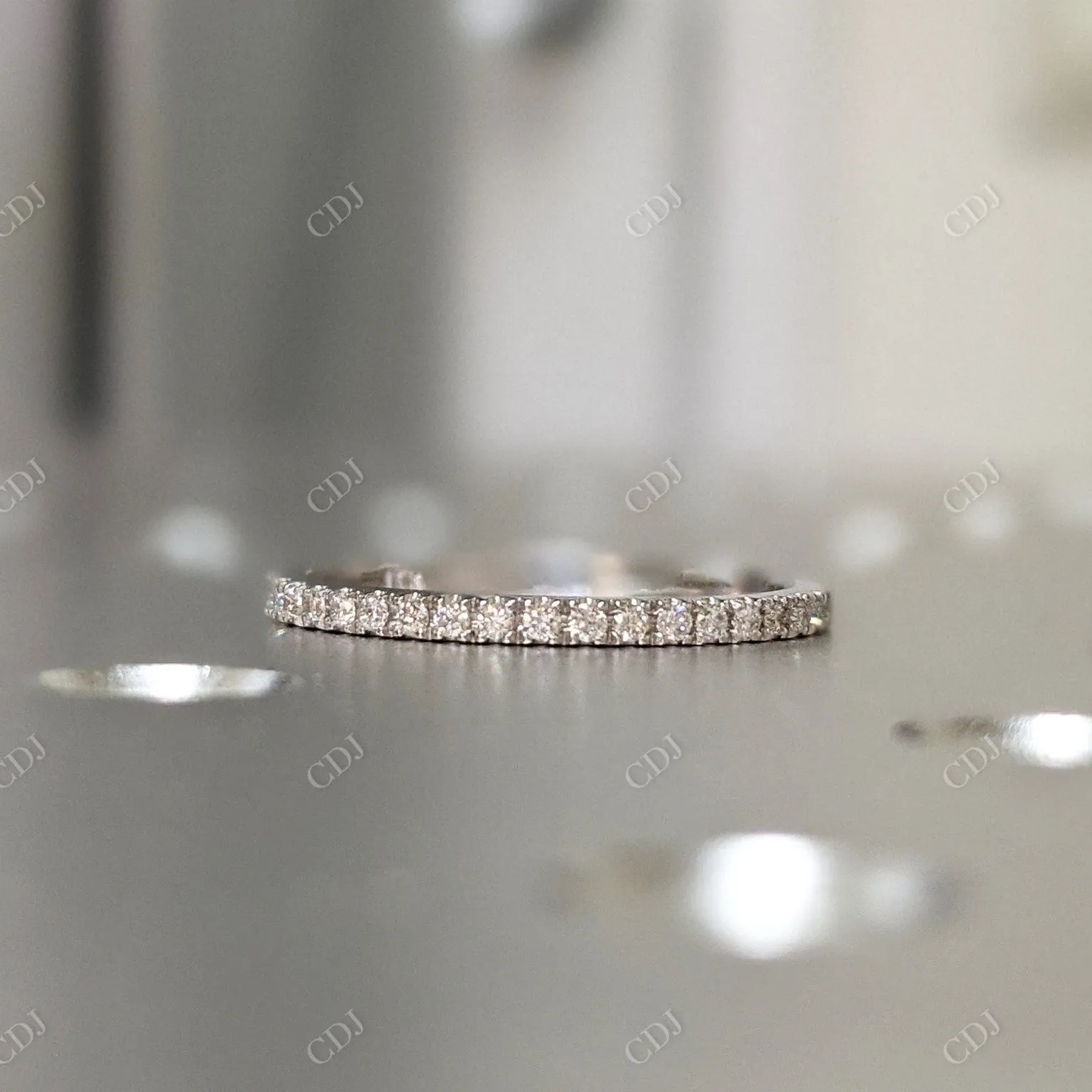 0.18CTW Round Pave Lab Grown Diamond Wedding Band