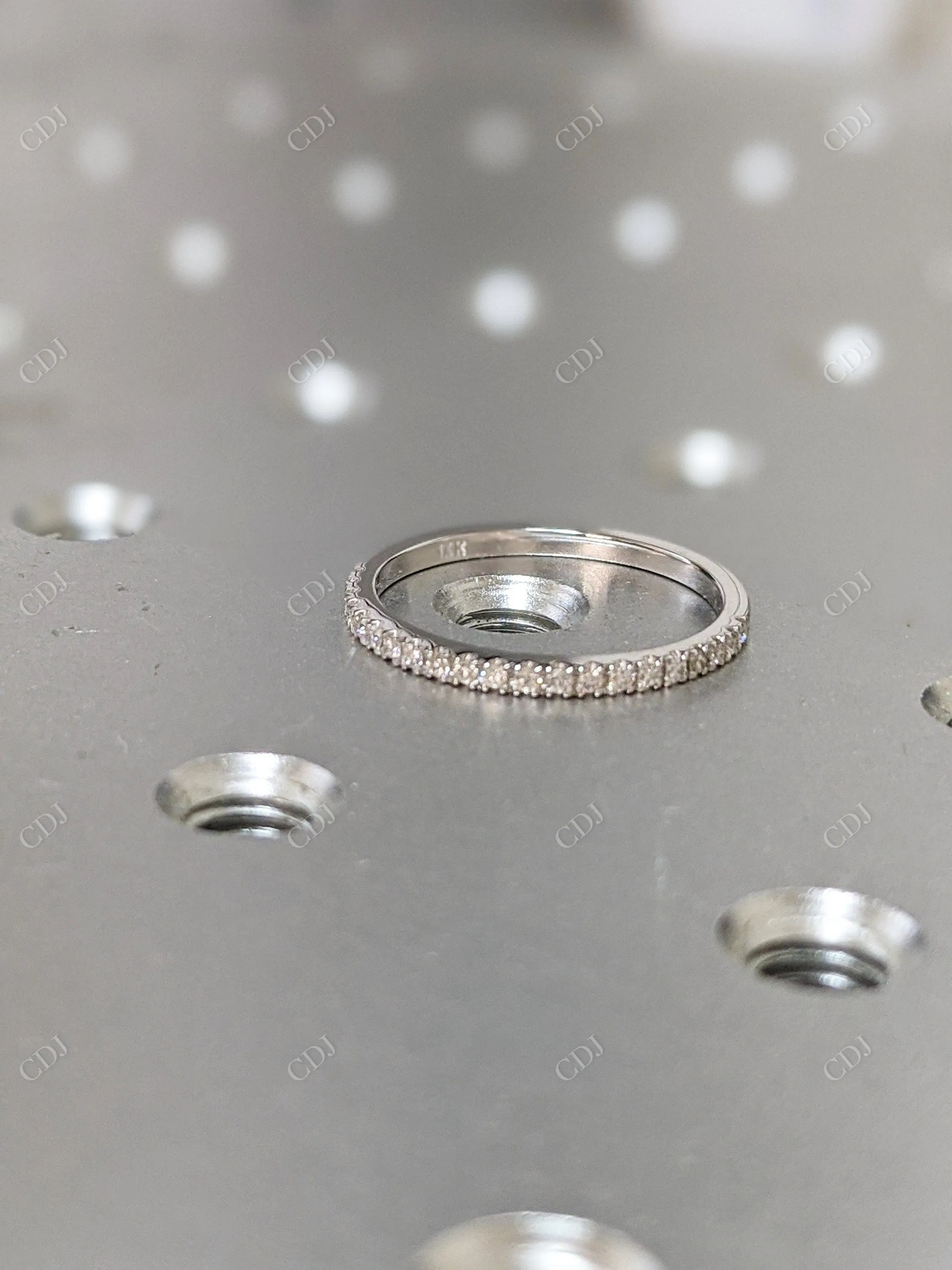 0.18CTW Round Pave Lab Grown Diamond Wedding Band