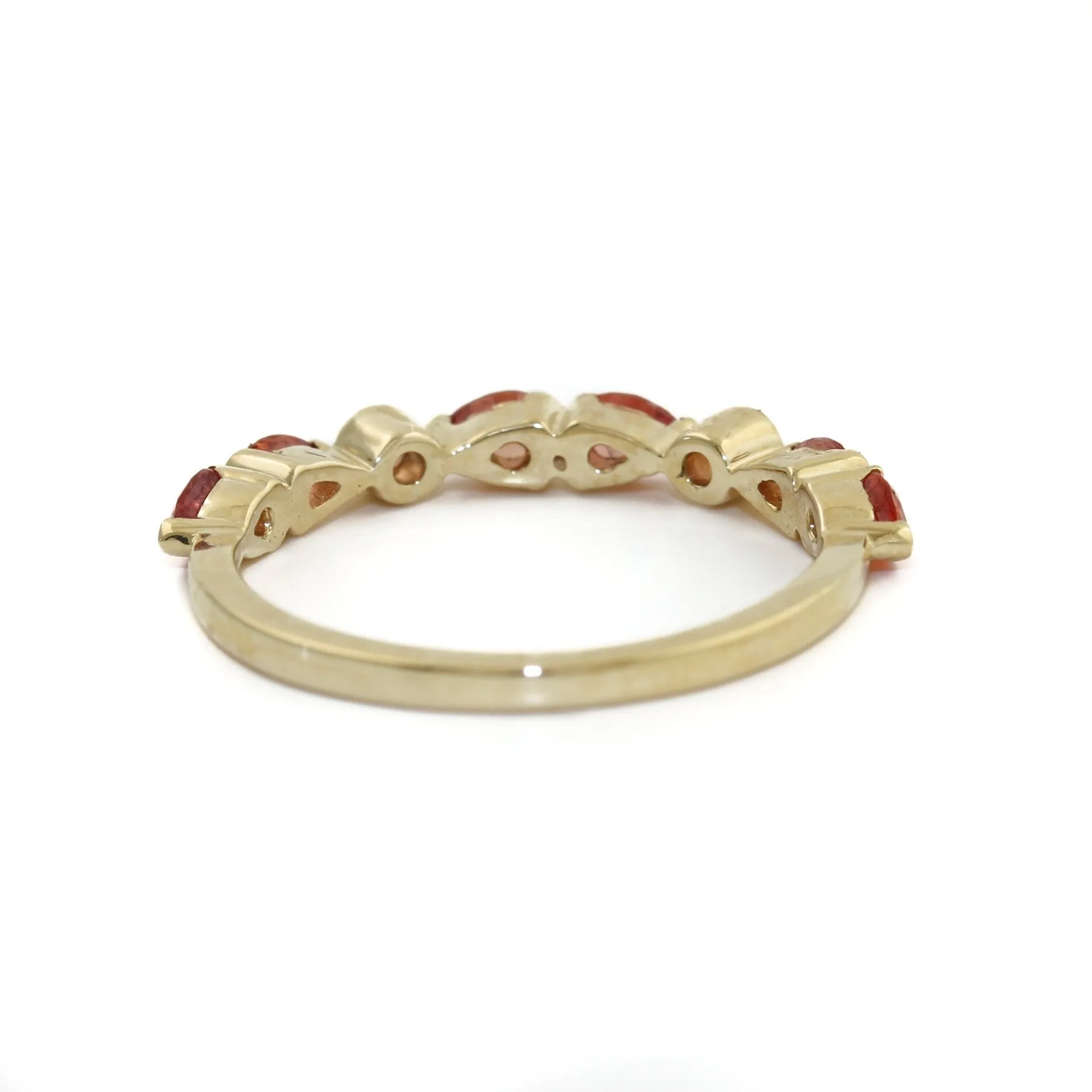 14k Padparadscha Peach Sapphire Band