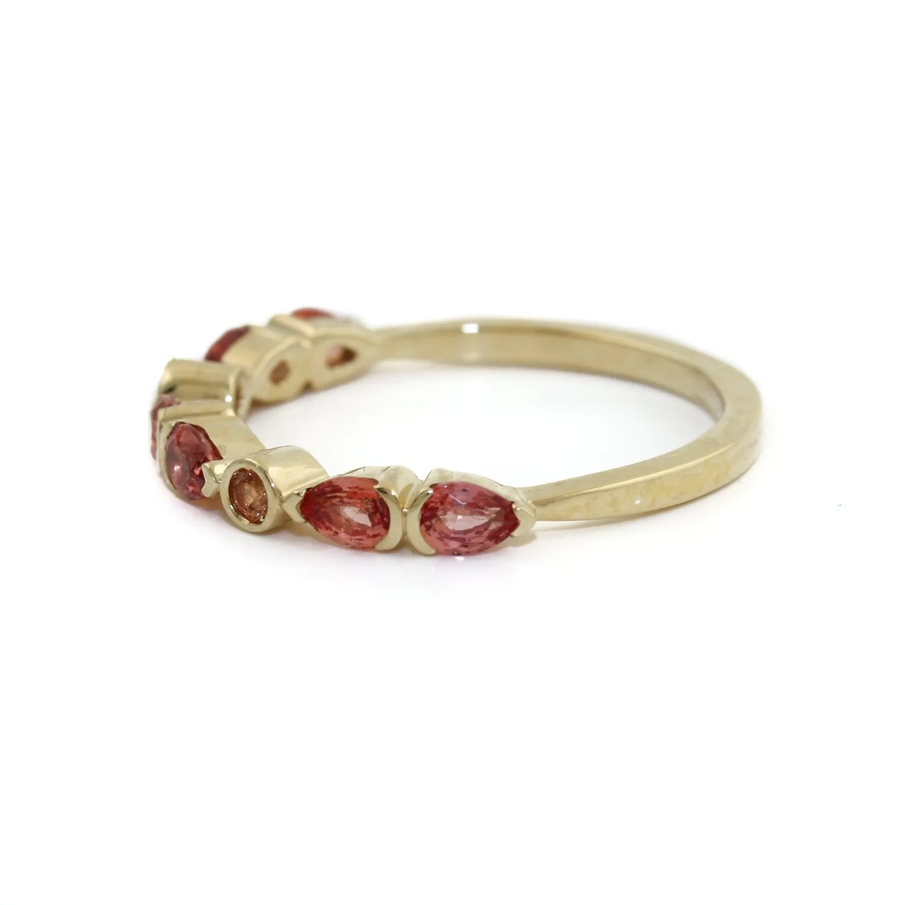 14k Padparadscha Peach Sapphire Band