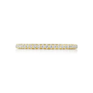 18k Yellow Gold French Pave Diamond Wedding Band