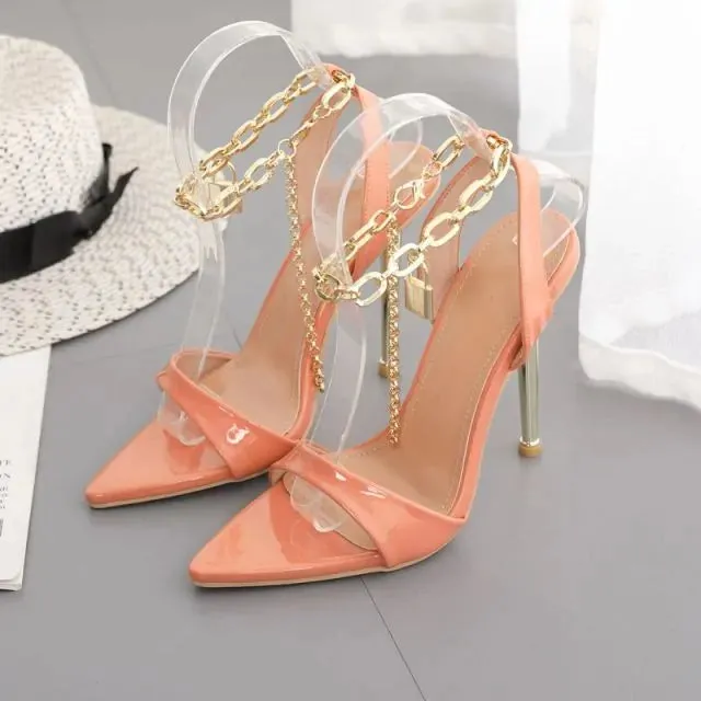 Ankle Strap Peep Toe High Heels