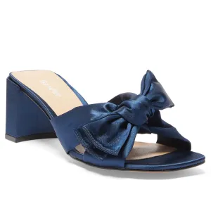 Aria Heel in Navy Satin