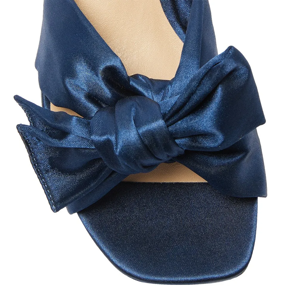 Aria Heel in Navy Satin