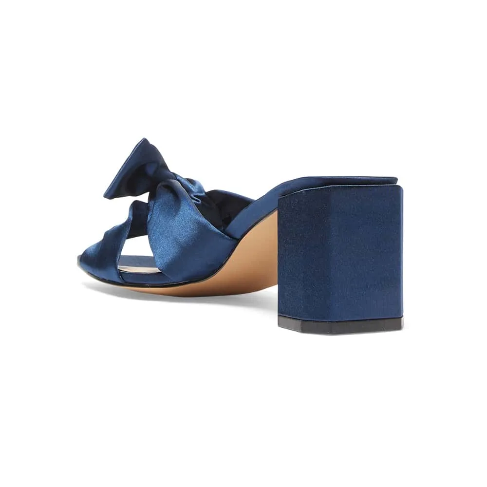 Aria Heel in Navy Satin