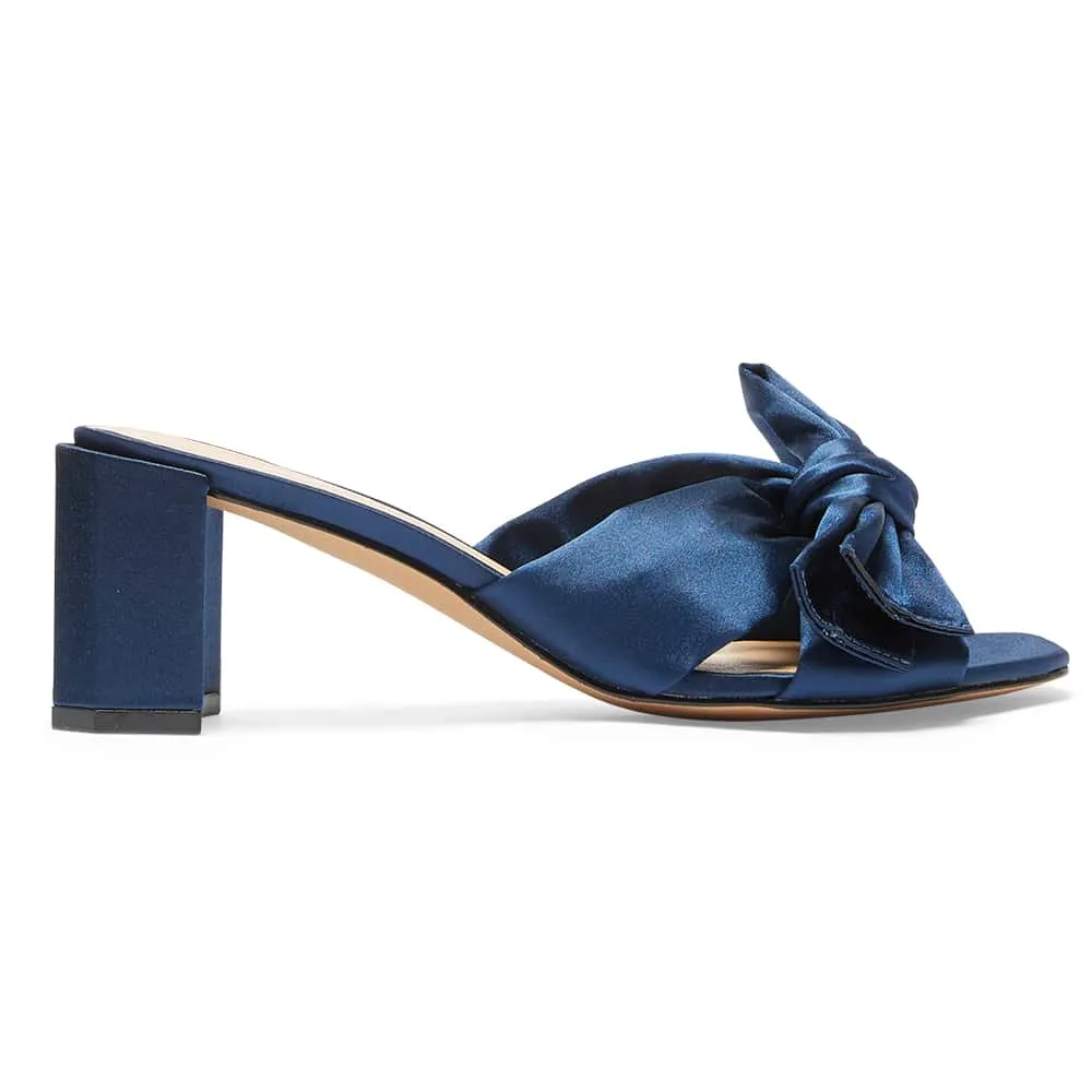 Aria Heel in Navy Satin