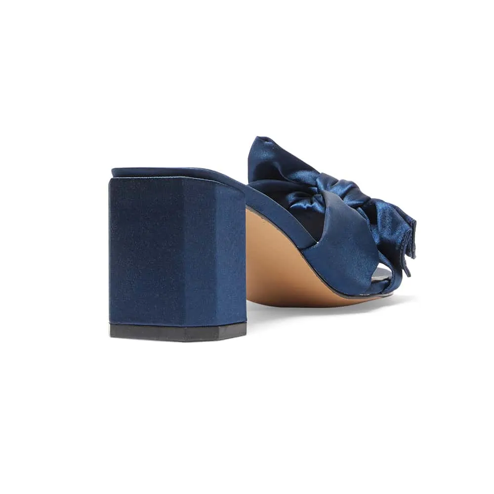 Aria Heel in Navy Satin