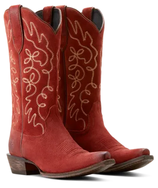 Ariat Ladies Jukebox Western Boot Red Suede - 10053791