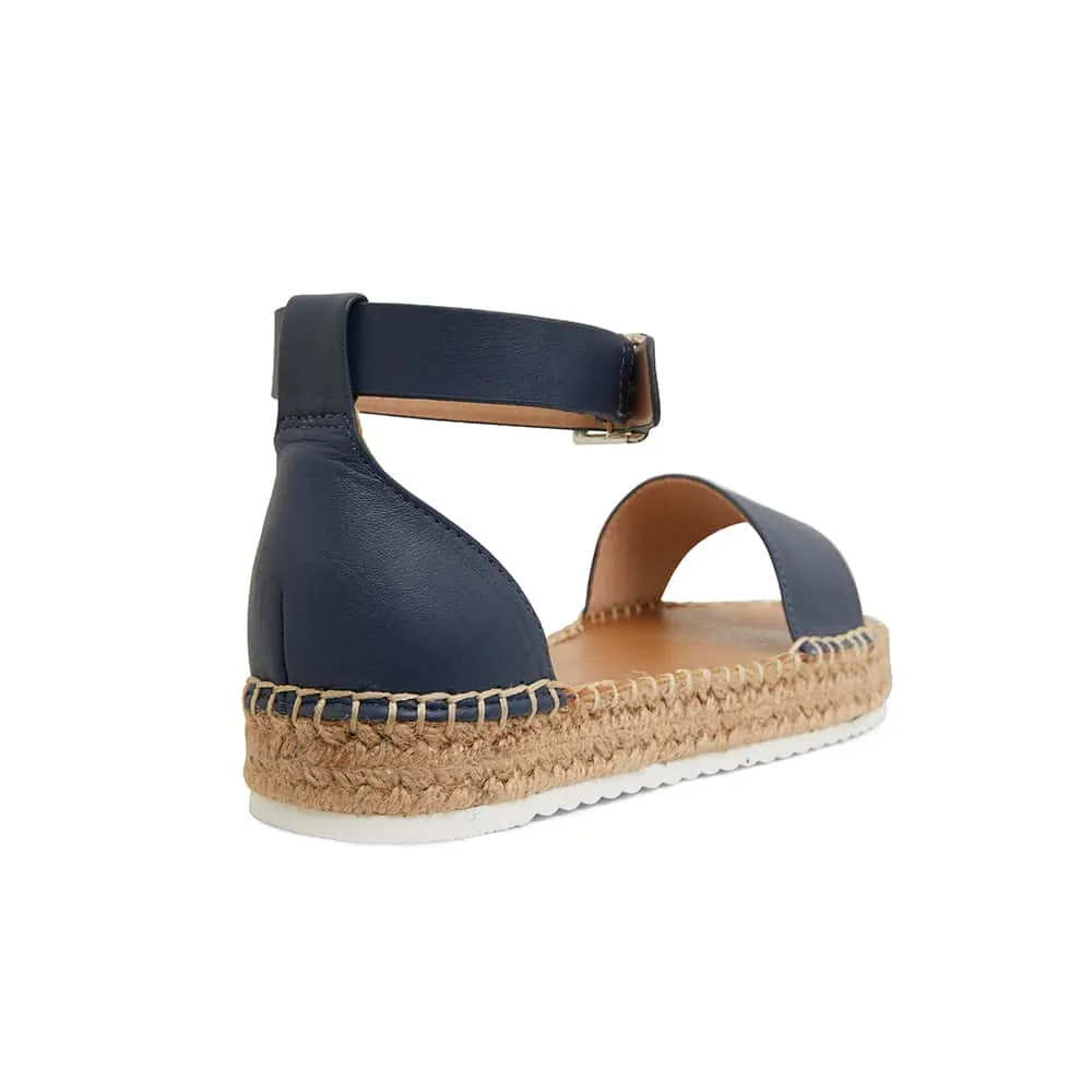 Ballad Espadrille in Navy Leather