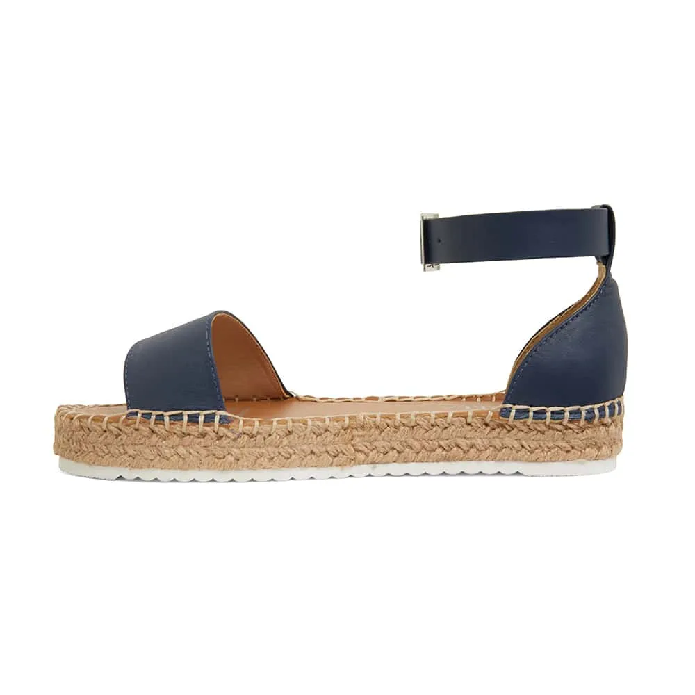 Ballad Espadrille in Navy Leather