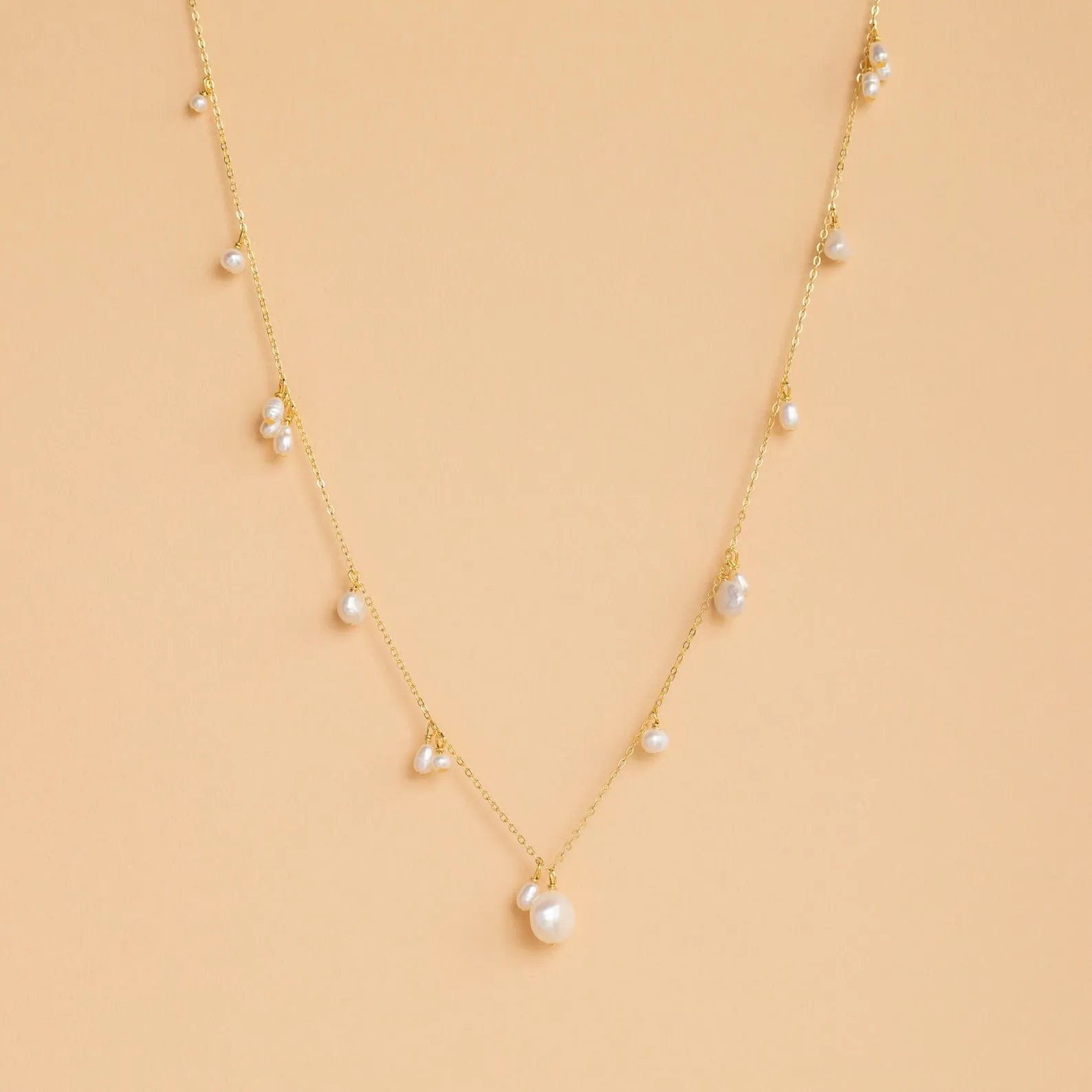 Baroque Pearl Station Necklace