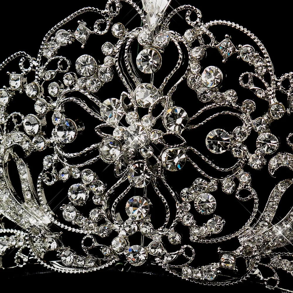 Big Antique Inspired Royal Crystal Bridal Tiara