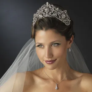 Big Antique Inspired Royal Crystal Bridal Tiara