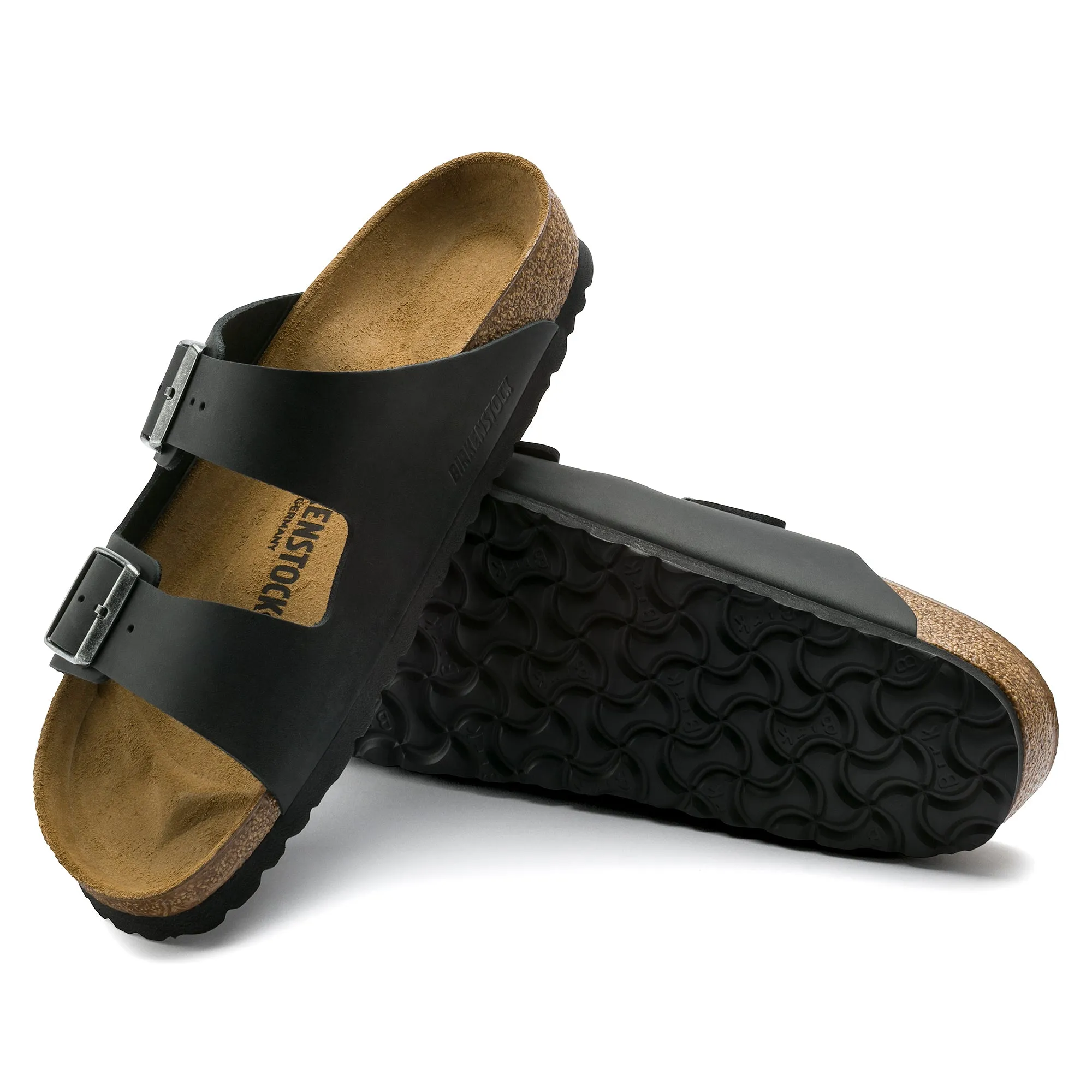 Birkenstock Arizona Oliled Leather Color: Black (MEDIUM/NARROW WIDTH)