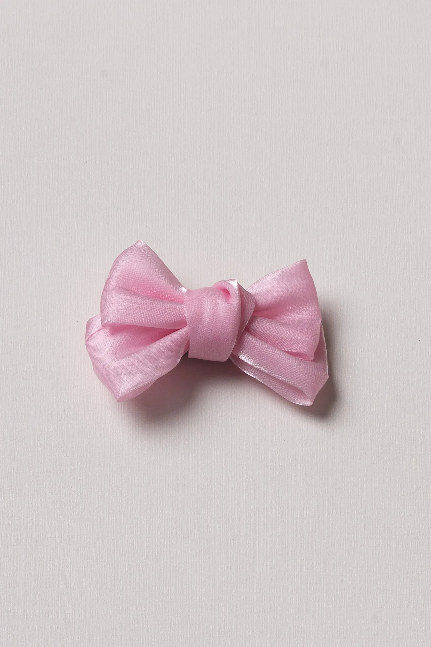 Blush Charm: Sweet Pink Satin Bow Clip