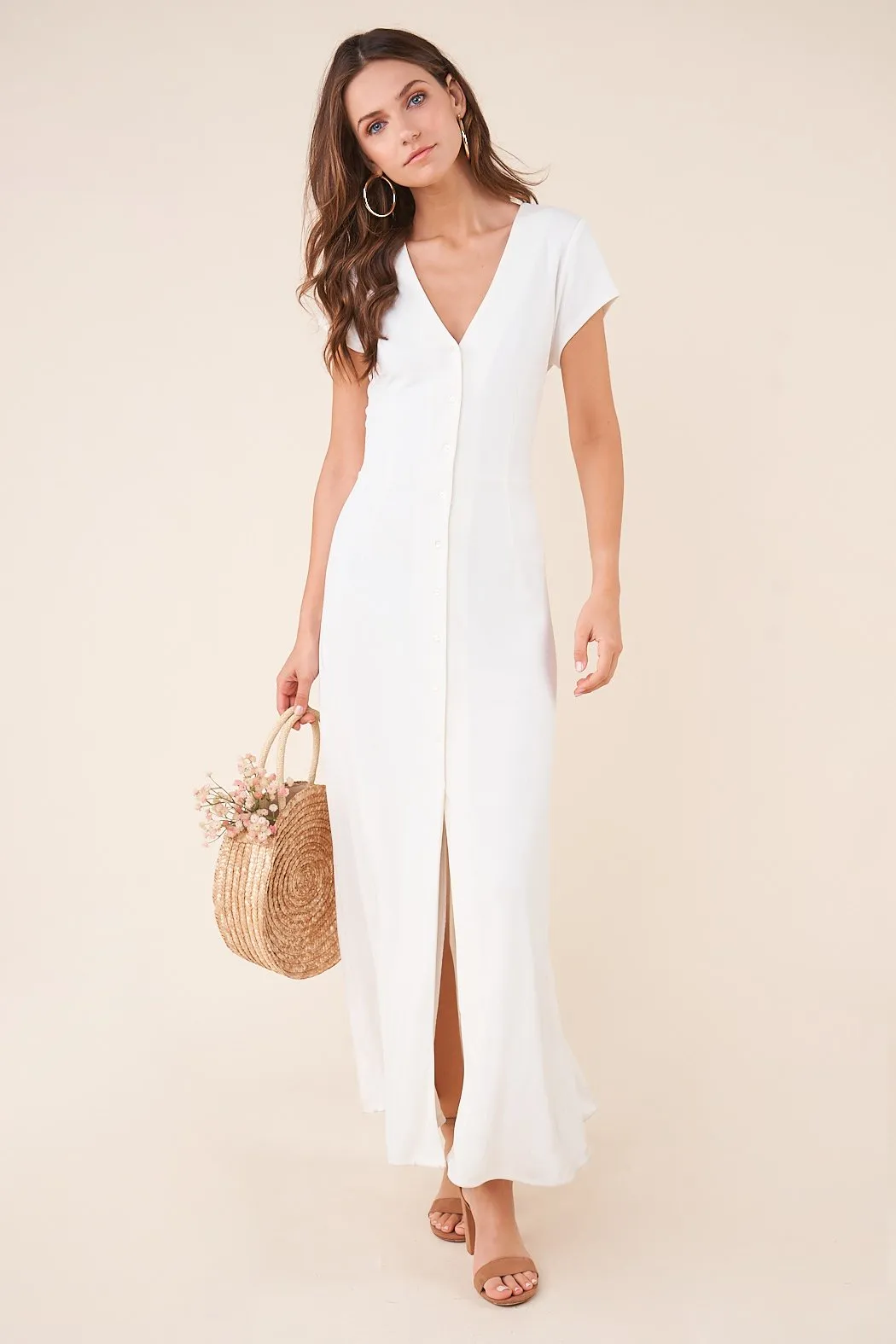 Capri Button Front Maxi Dress