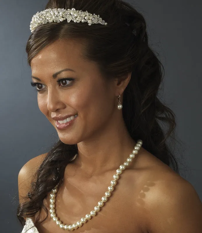 Charming Freshwater Pearl and Swarovski Crystal Tiara Headband