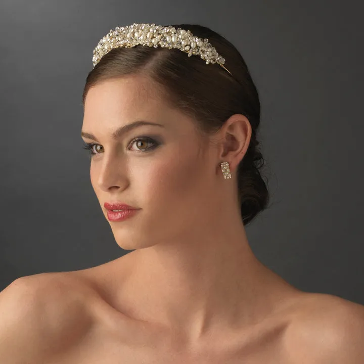 Charming Freshwater Pearl and Swarovski Crystal Tiara Headband