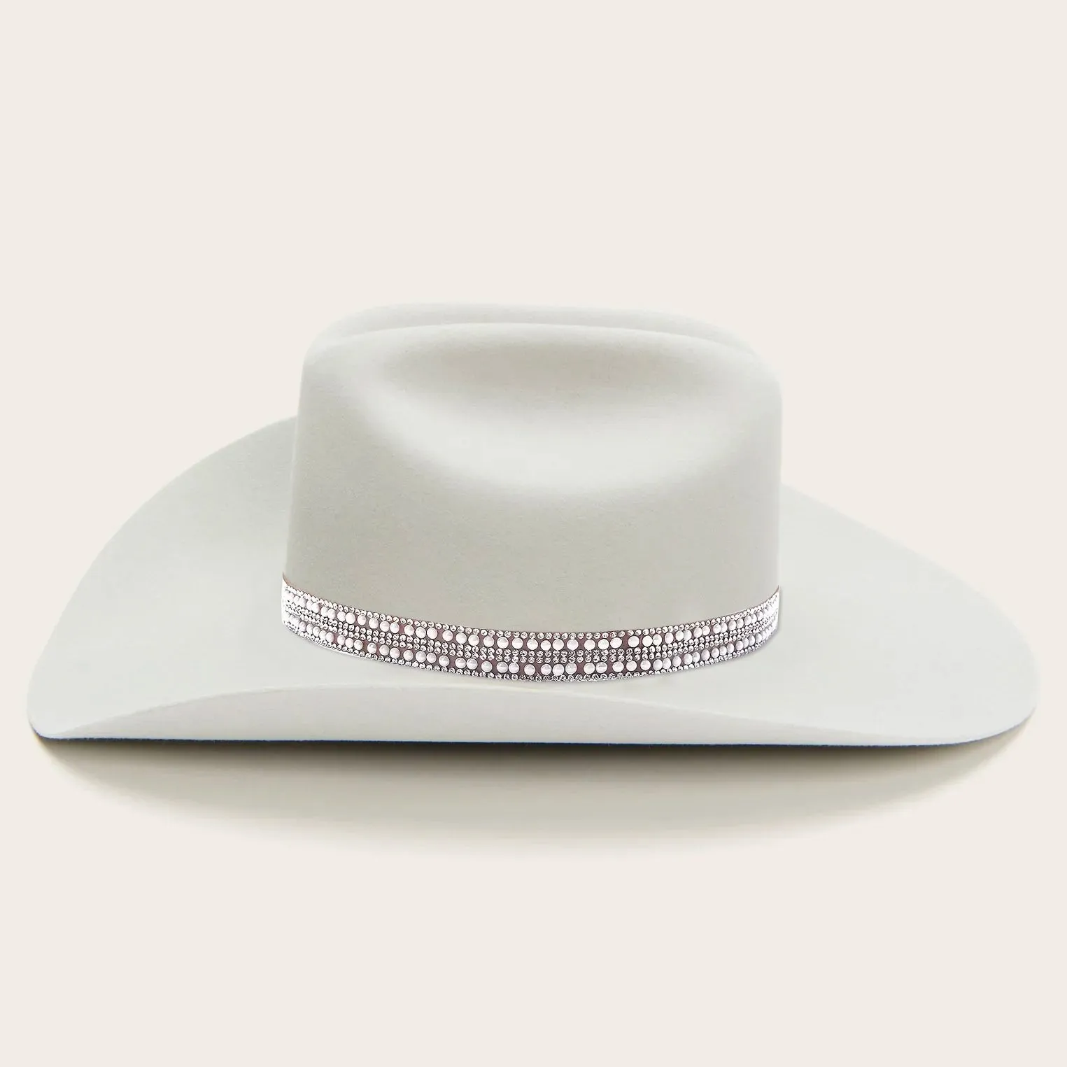 Classic Felt Cowboy Hat with Rhinestone Leather Hatband