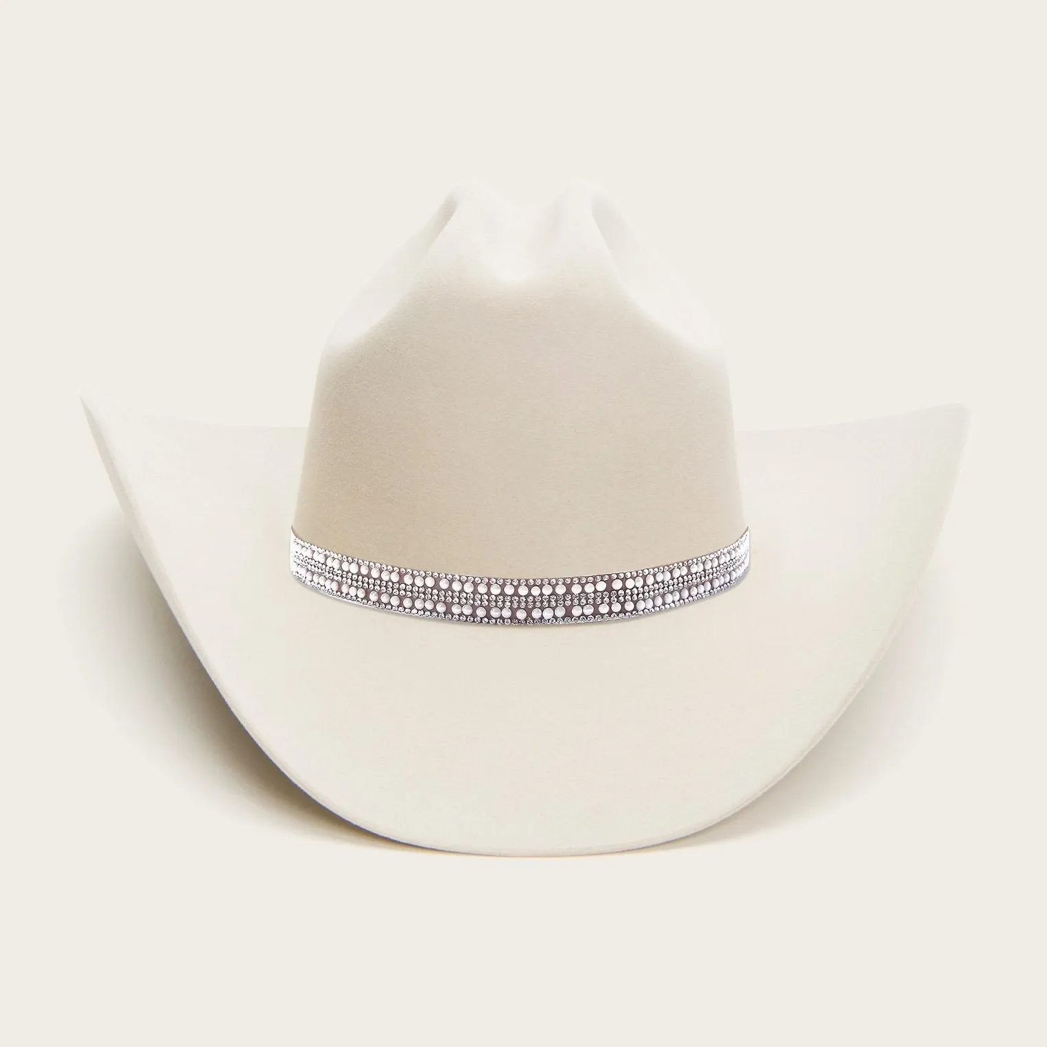 Classic Felt Cowboy Hat with Rhinestone Leather Hatband