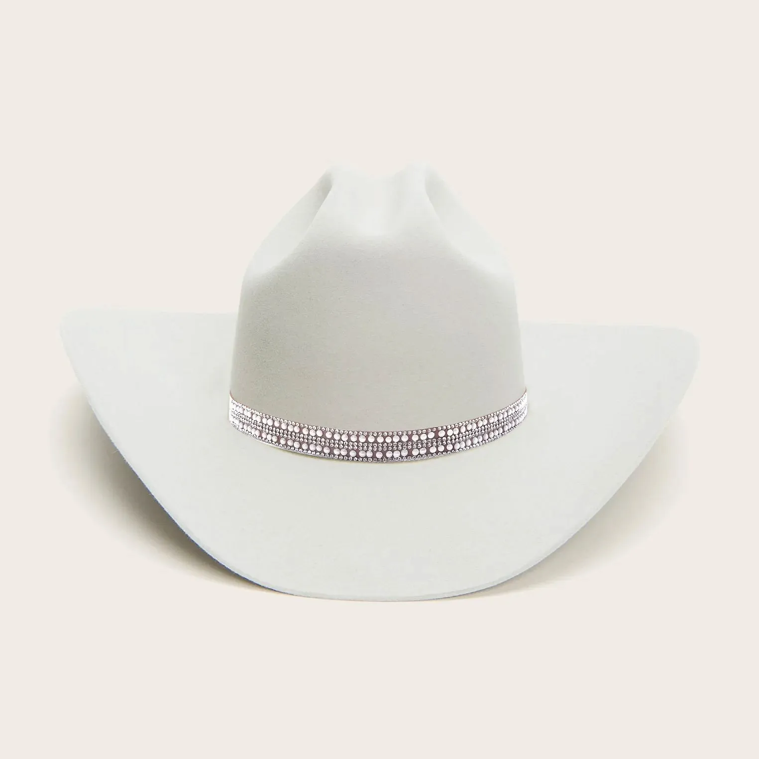 Classic Felt Cowboy Hat with Rhinestone Leather Hatband