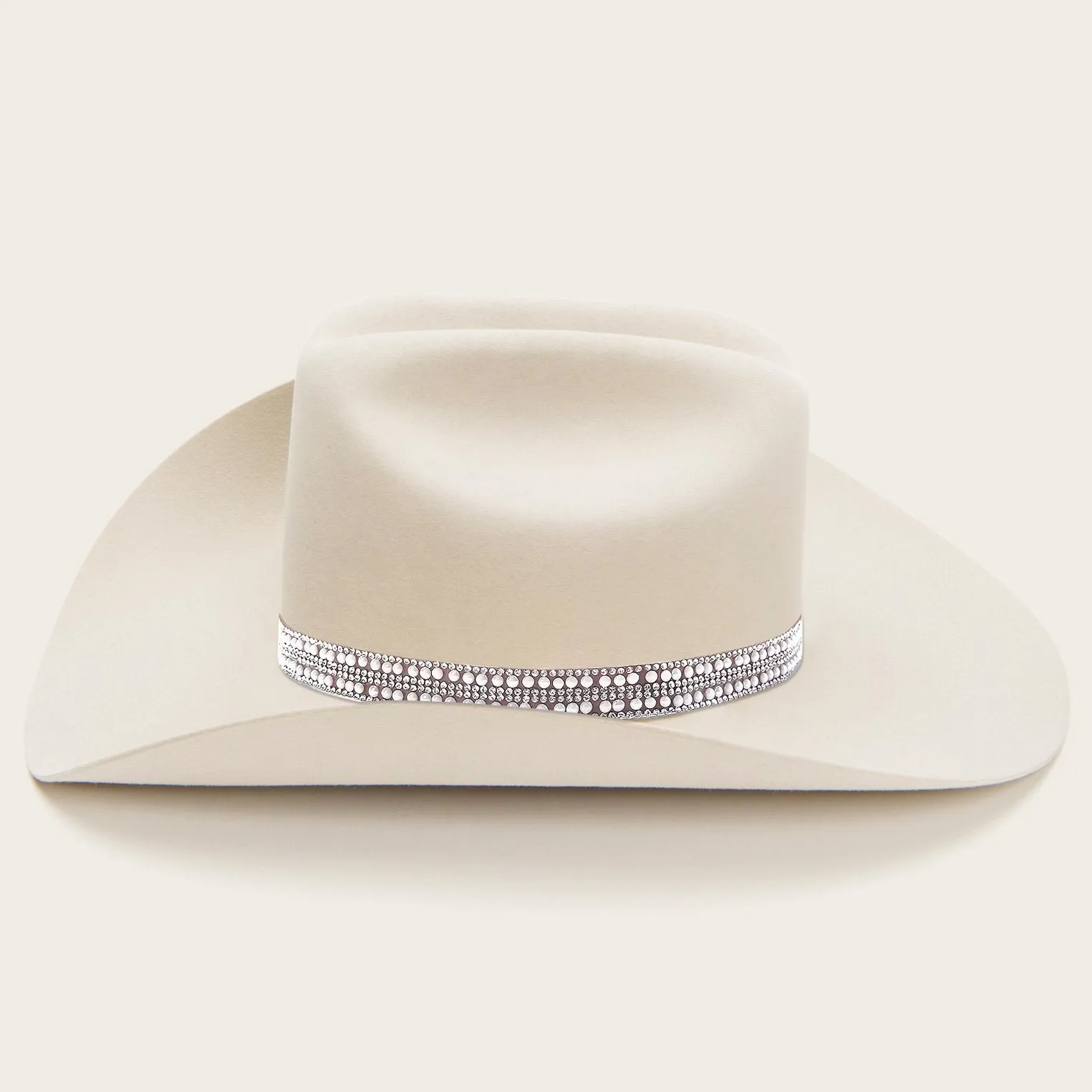 Classic Felt Cowboy Hat with Rhinestone Leather Hatband