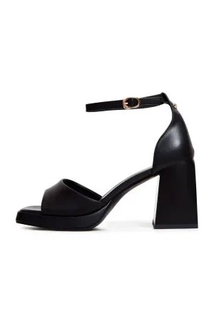 Classic Open Toe High Heel Sandals - Black