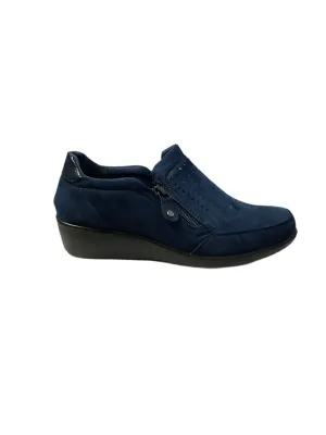 COMFORT Navy Micro Double Zip Shoe