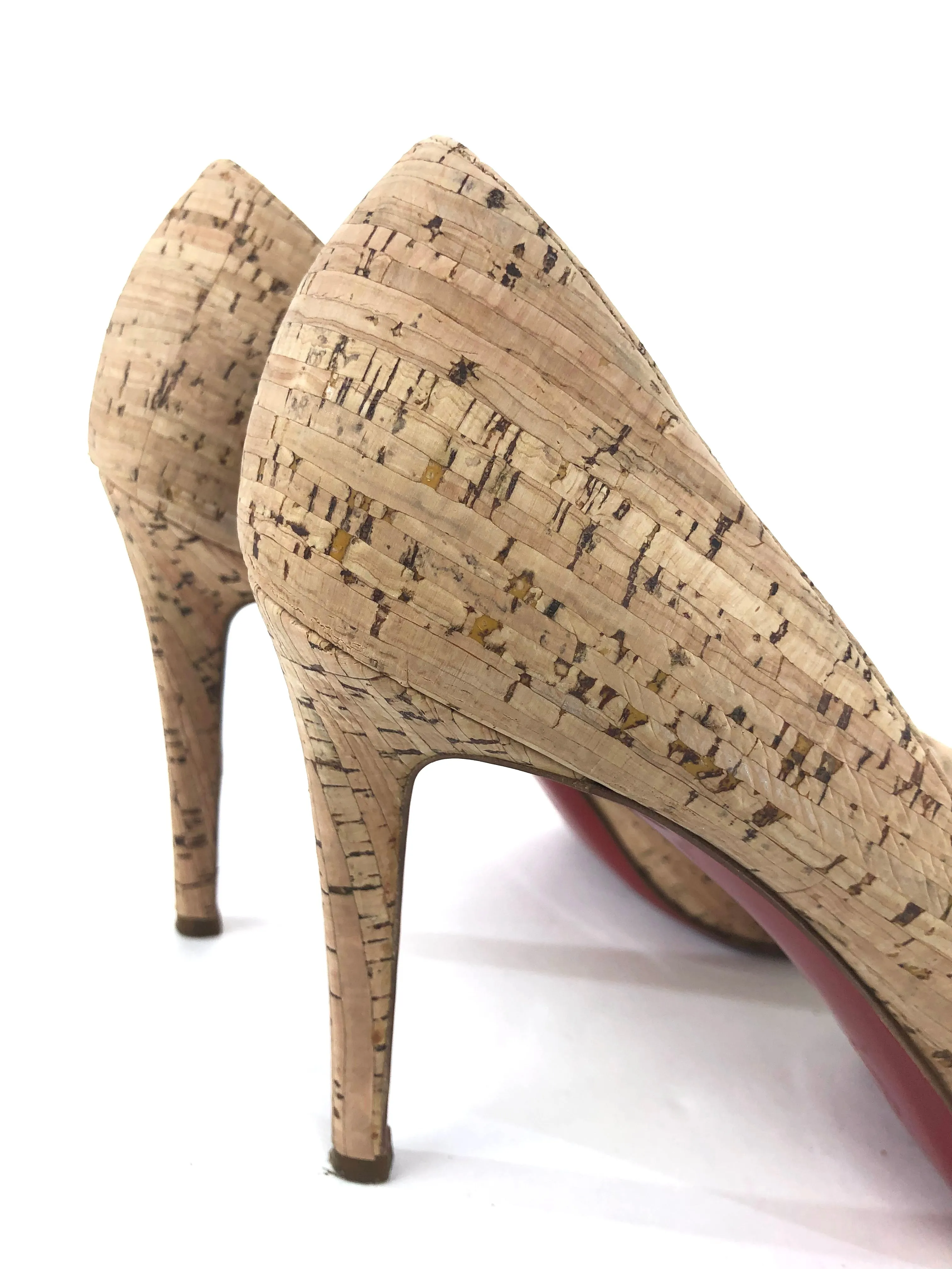 Cork Peep Toe Pumps | Size US 8 - IT 38.5