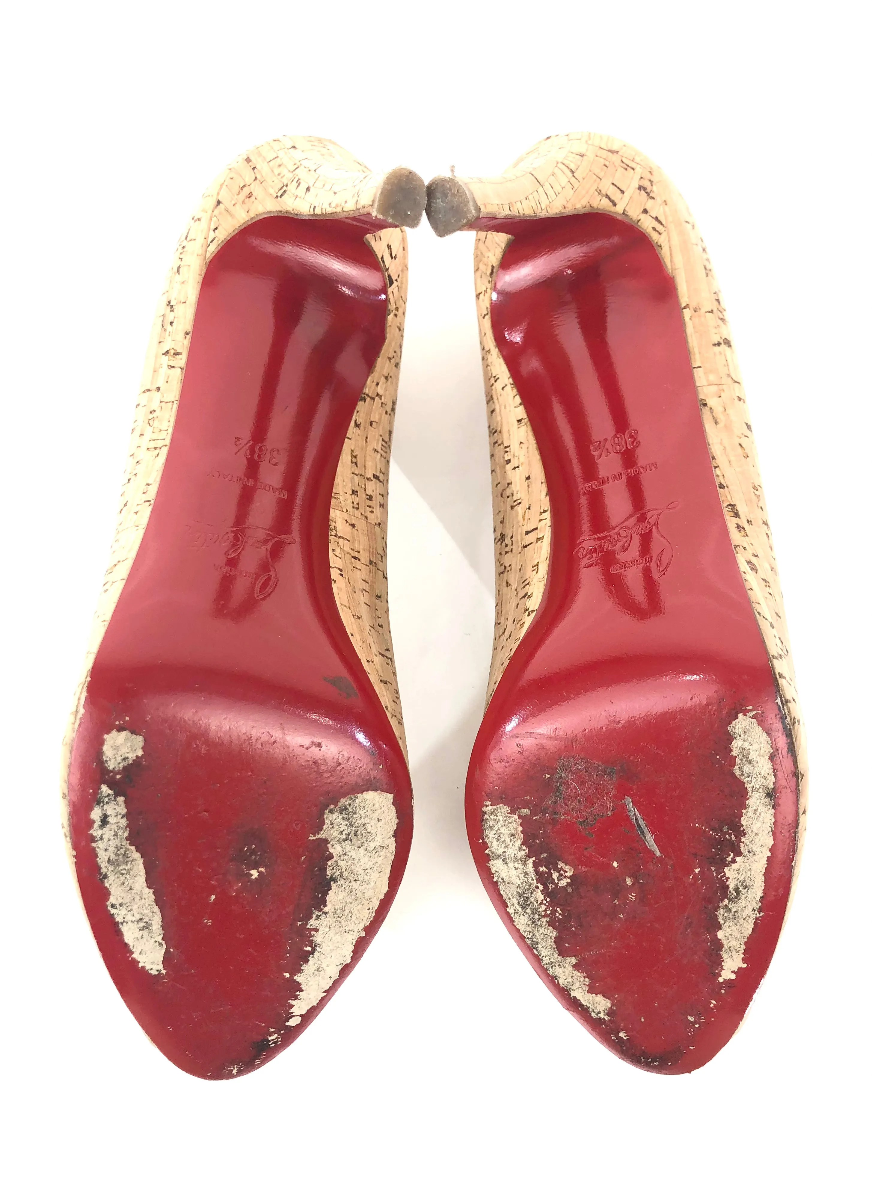 Cork Peep Toe Pumps | Size US 8 - IT 38.5