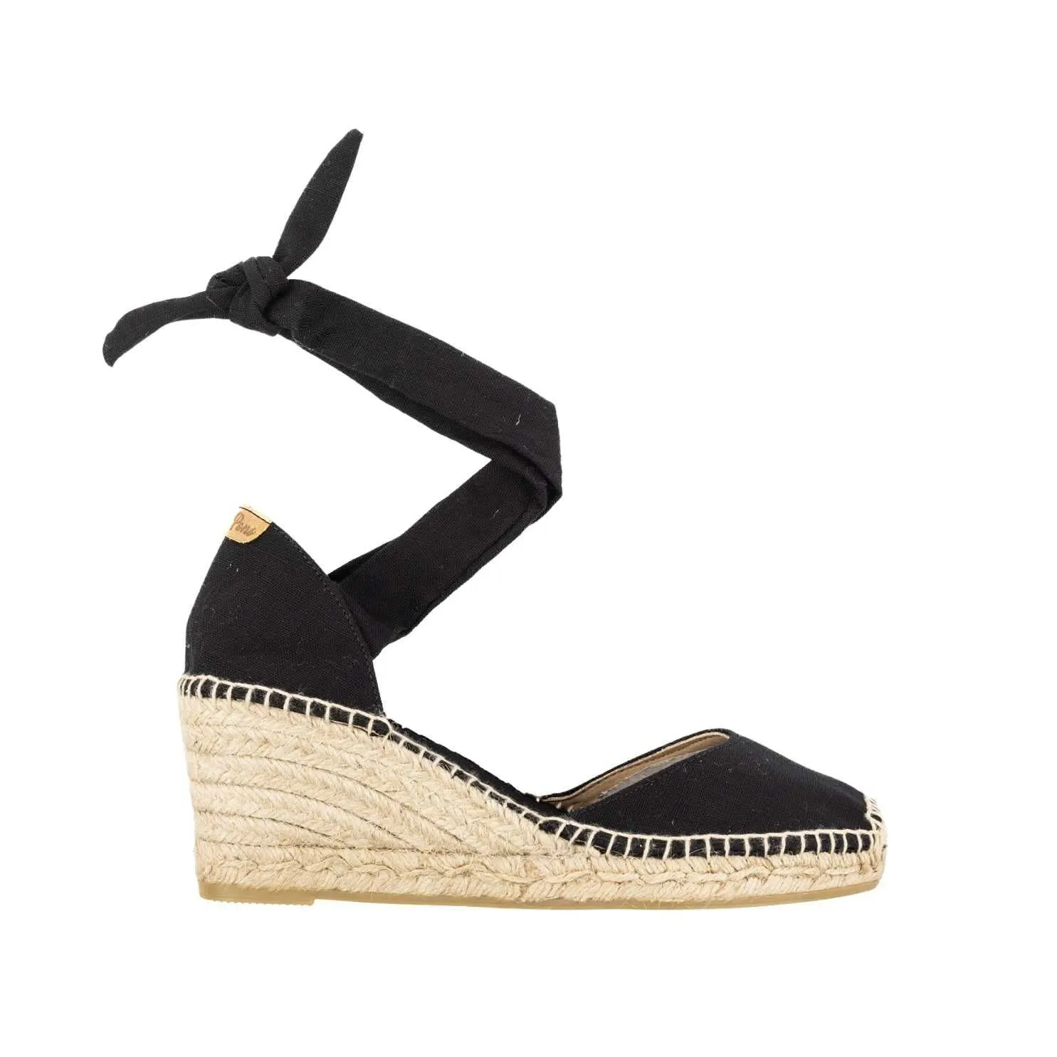 Cotton Blend Wedge Espadrille With Ribbon For Women - Julia