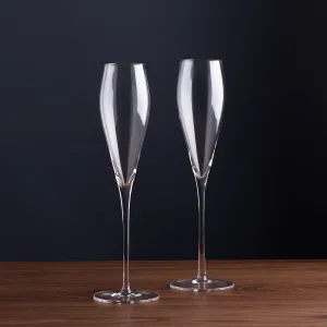 Crystal Champagne Flutes, Set of 2, Gift Boxed