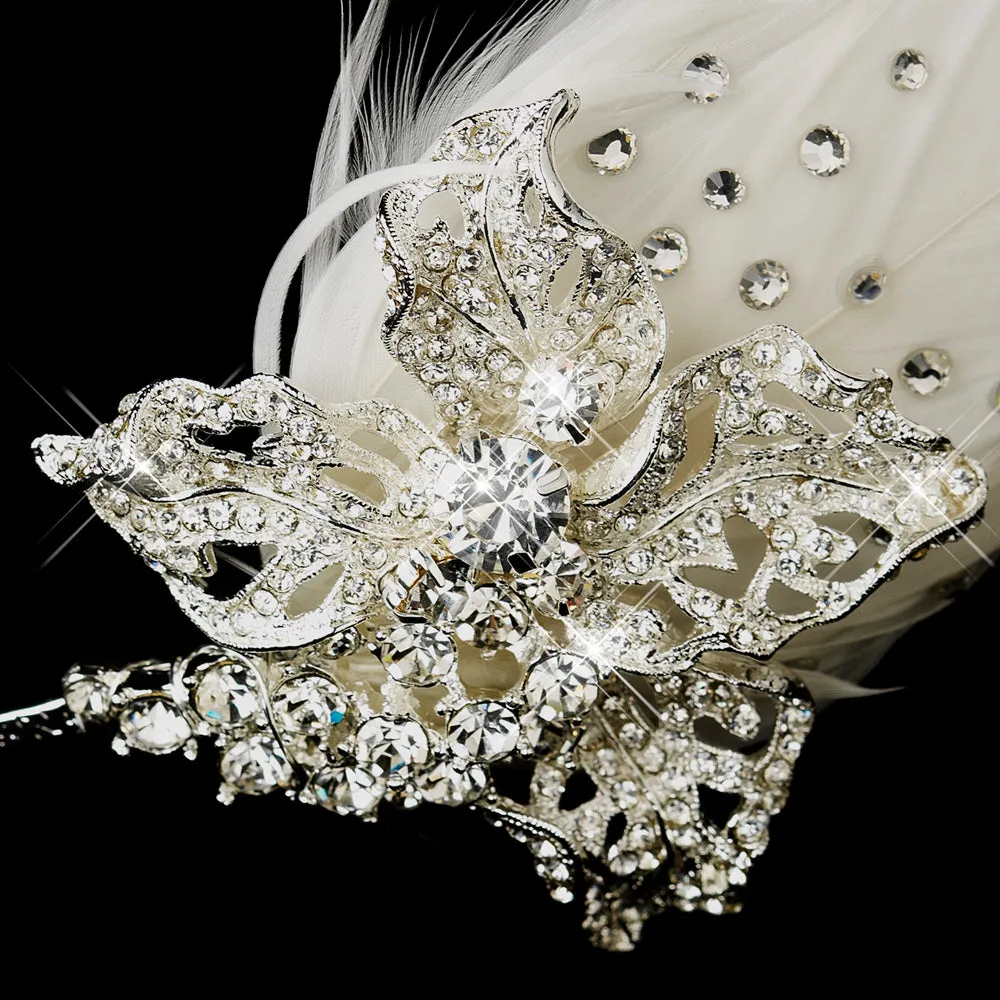 Crystal Feather Side Accented Wedding Headpiece