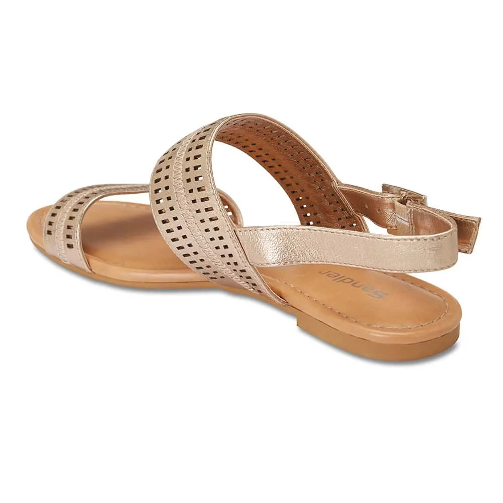 Dainty Sandal in Gold Metallic Leather