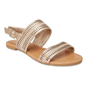 Dainty Sandal in Gold Metallic Leather