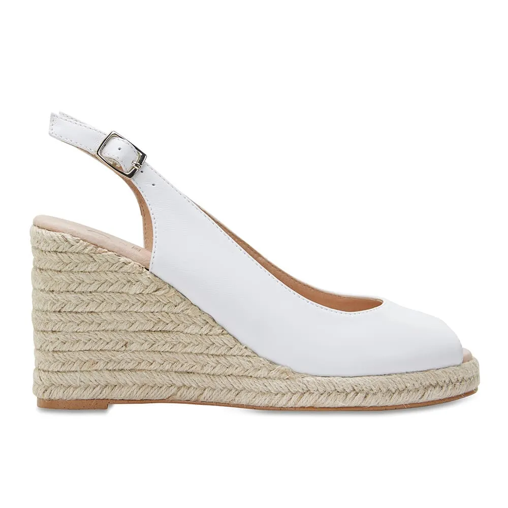 Dakota Espadrille in White Leather