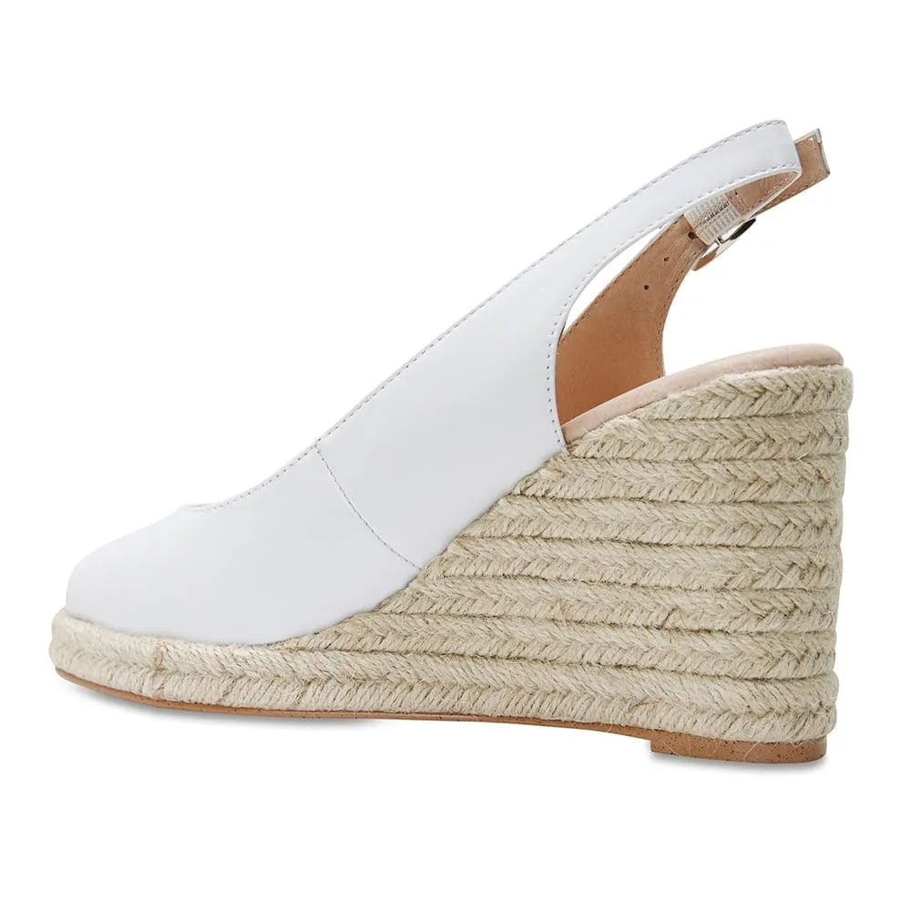 Dakota Espadrille in White Leather