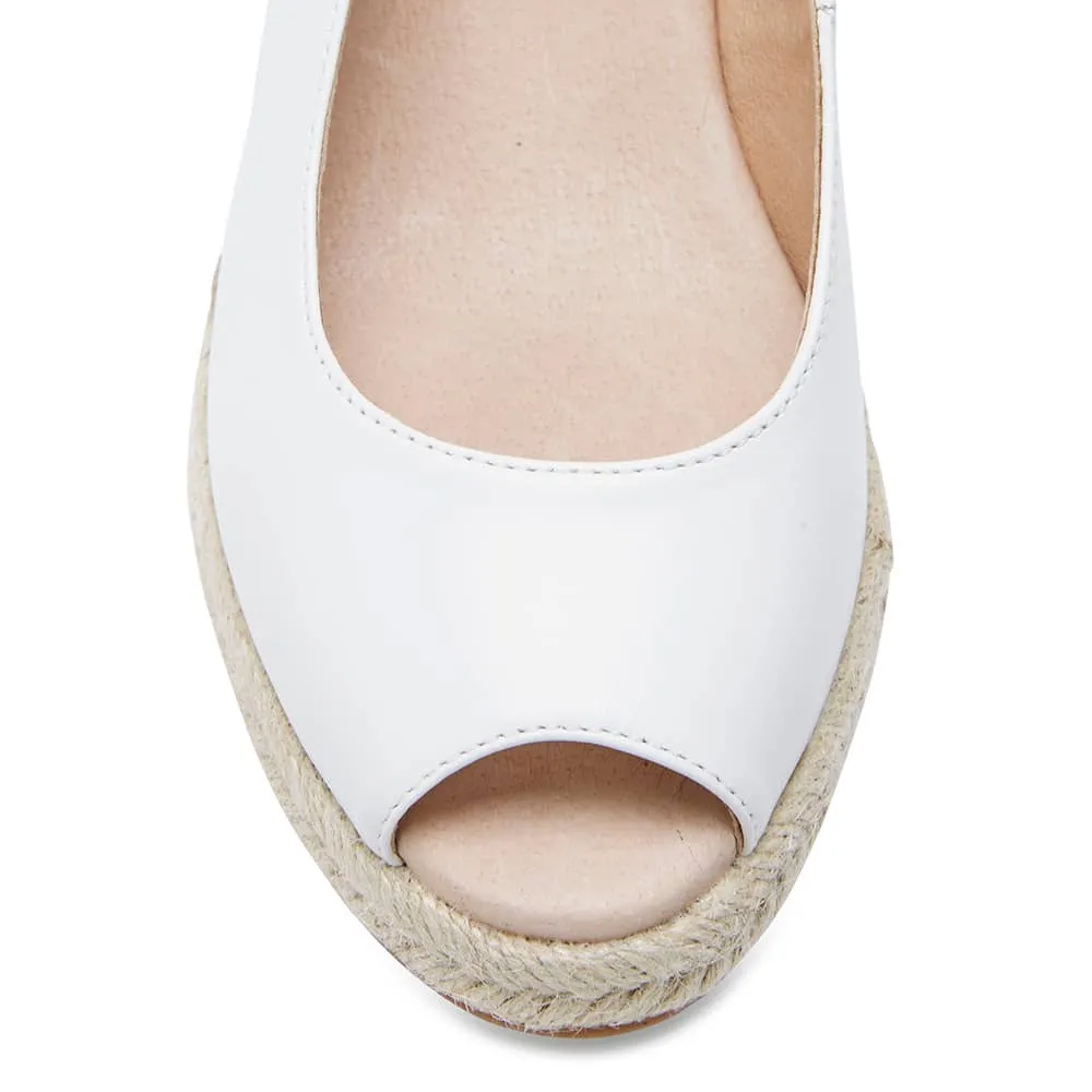 Dakota Espadrille in White Leather