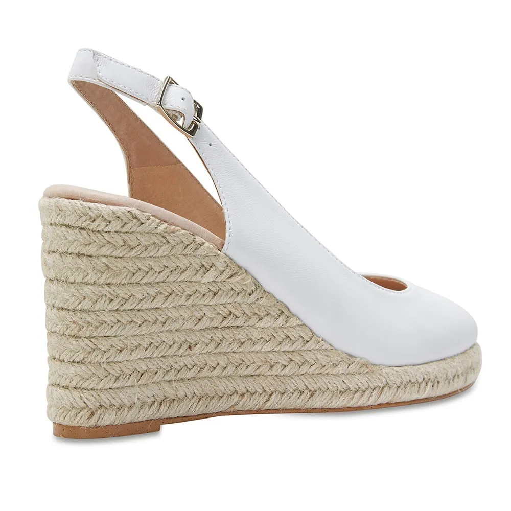 Dakota Espadrille in White Leather