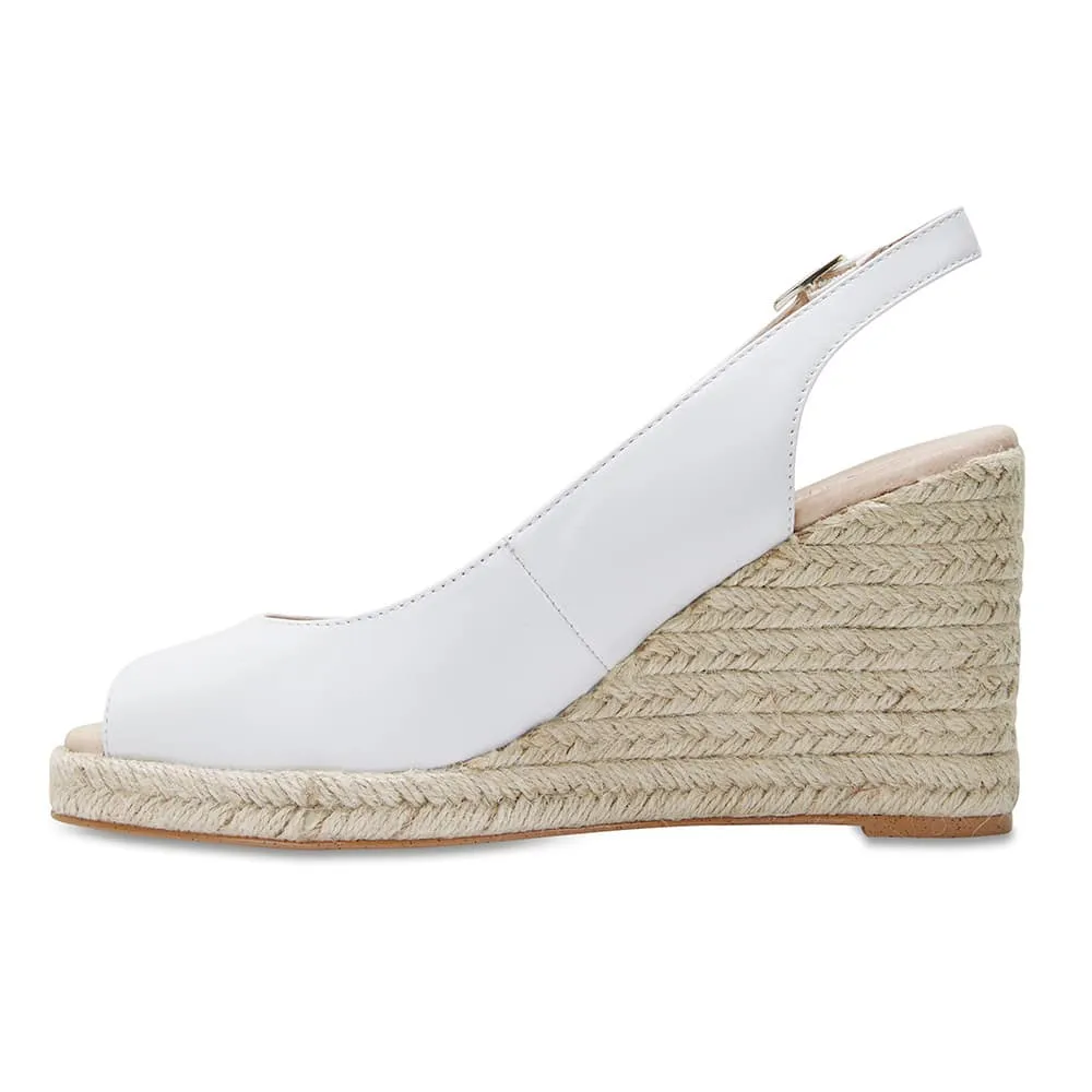 Dakota Espadrille in White Leather