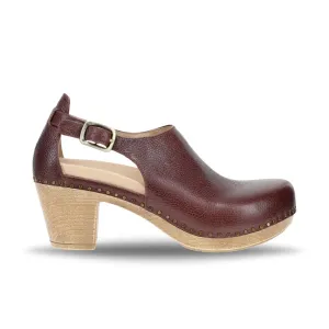 Dansko Womens Sassy Slip-On Clogs in Rich Cordovan Leather