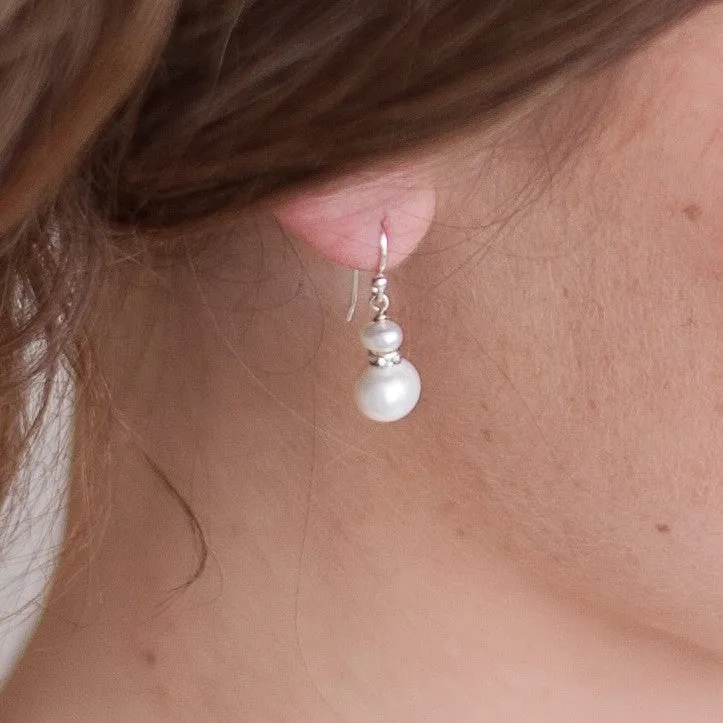 Divine Pearl Drop Bridal Earrings