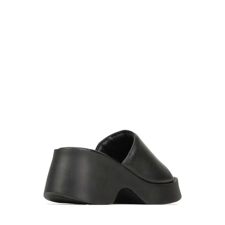 FLORIA CHUNKY WEDGE SLIDE LEATHER