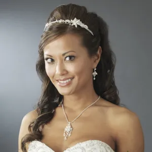 Freshwater Pearl Crystal Star Flower Bridal Headband