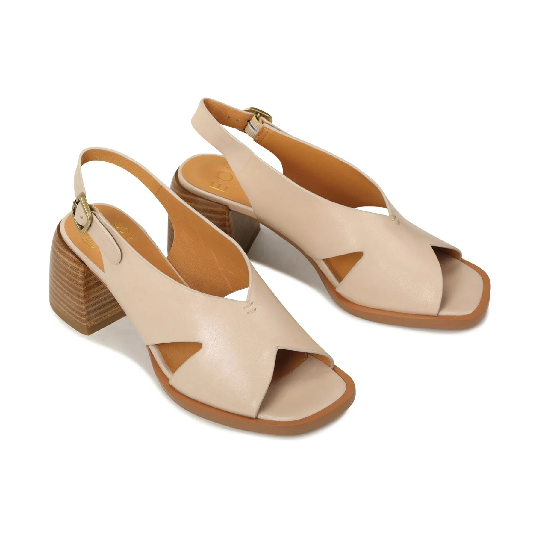 ISADORA BLOCK HEEL SANDALS LEATHER